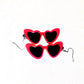 Red Heart Shaped Sunglasses Earings