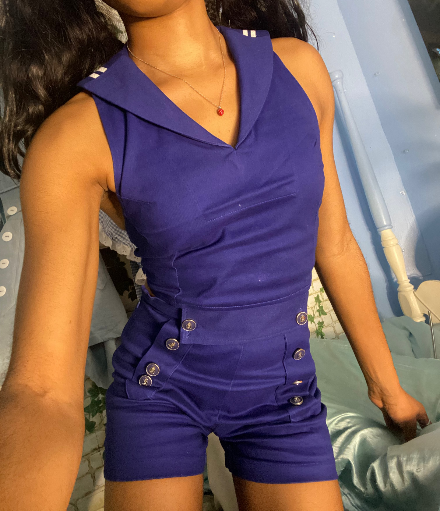 Navy blue sailor romper Lolita