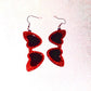 Glitter Red Heart Shaped Sunglasses Earings