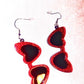 Glitter Red Heart Shaped Sunglasses Earings